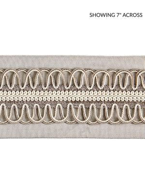 Colette Braided Tape French Grey SCV12420003 by Scalamandre Designer Trim BOTANICA 45% FIBRANNE 30% RAYON 15% COTTON, 8% POLYAMIDE 2% POLYESTER CHINA LIGHT DUTY Horizontal: and Vertical: 3.63 - Swanky Fabrics -