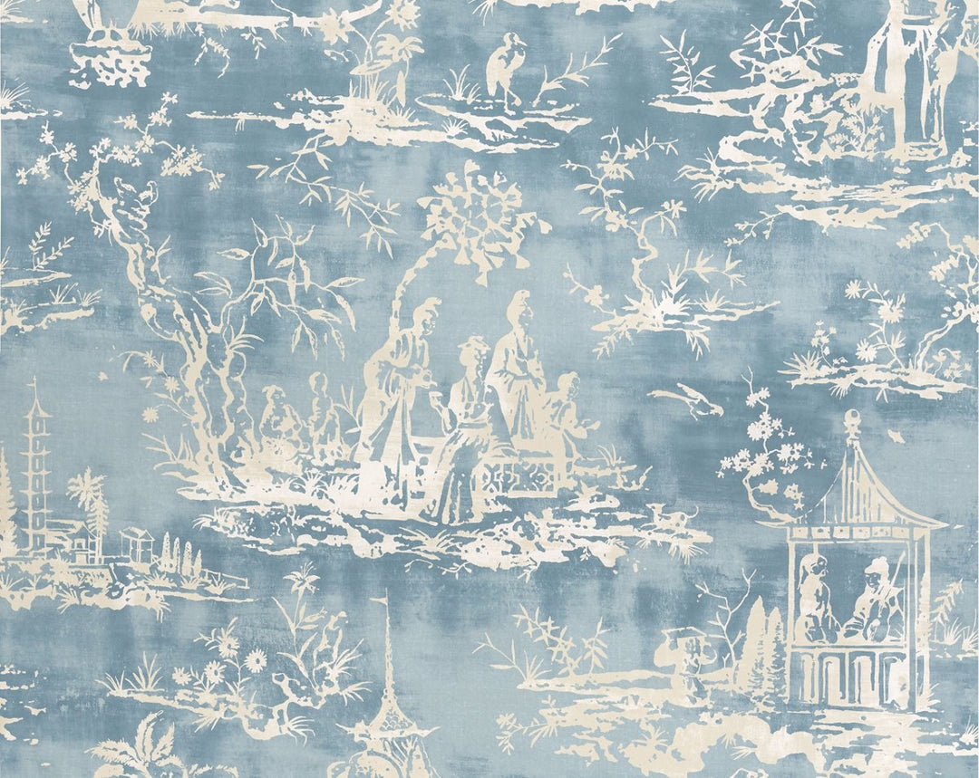 Summer Palace Sky SCWP883570003 by Scalamandre Designer Wallpaper