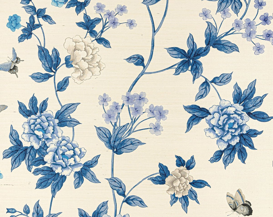 Luoyang Garden Sisal Porcelain SCWP883820003 by Scalamandre Designer Wallpaper