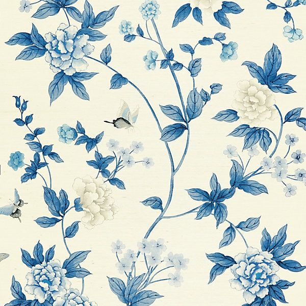 Luoyang Garden Sisal/Porcelain Sc 0003Wp88382 by Scalamandre
 Wallpaper USA Horizontal: 72" and Vertical: 33" 34" - Fabric Carolina -