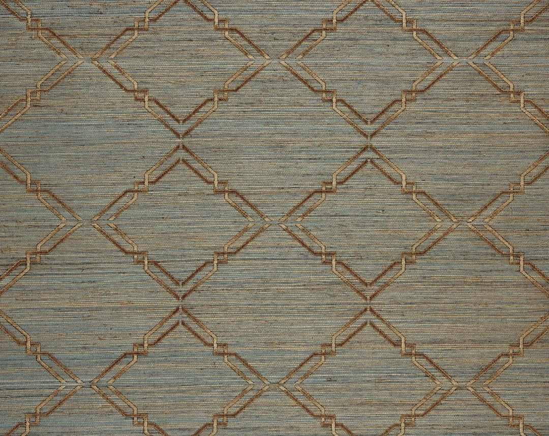 Monroe Embroidered Grasscloth Bronze SCWP883830003 by Scalamandre Designer Wallpaper