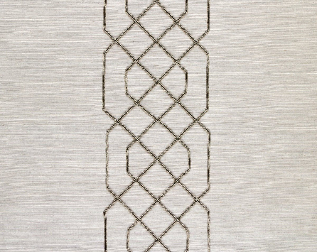 Adelaide Beaded Sisal Pewter SCWP883850003 by Scalamandre Designer Wallpaper