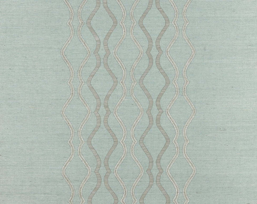 Valentina Embellished Sisal Seaglass SCWP884470003 by Scalamandre Designer Wallpaper