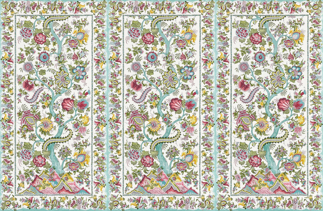 Metropolitan Palampore Mural Flower Garden SCWP885670003 by Scalamandre Designer Wallpaper
