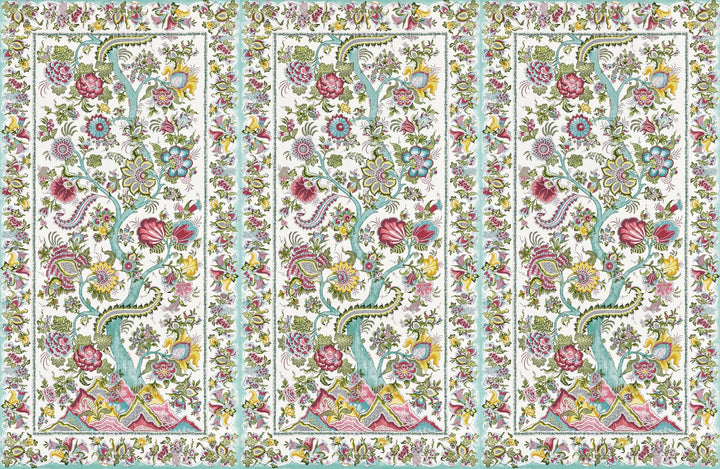 Metropolitan Palampore Mural Flower Garden SCWP885670003 by Scalamandre Designer Wallpaper