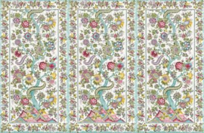Metropolitan Palampore | Mural Flower Garden SCWP885670003 by Scalamandre Wallpaper THE METROPOLITAN MUSEUM OF ART U.S.A. Horizontal: 168" and Vertical: 54" 54 - Fabric Carolina -