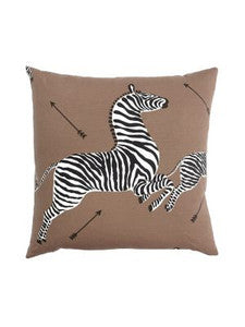 Scalamandre Pillows Zebras Pillow 22 X 22 - Safari Brown