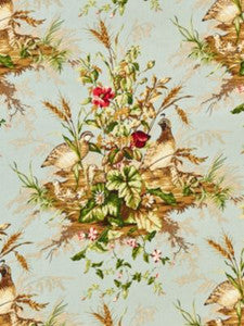 Scalamandre Fabric Edwin'S Covey Linen Print Multi On London Blue
