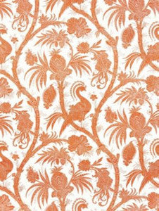 Scalamandre Fabric Balinese Peacock Linen Print Mandarin