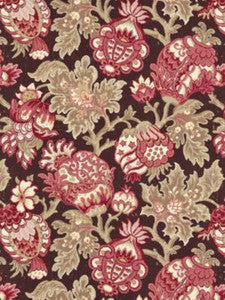 Scalamandre Fabric Canterbury Linen Print Mulberry