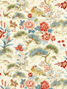 Scalamandre Fabric Shenyang Linen Print Sandalwood