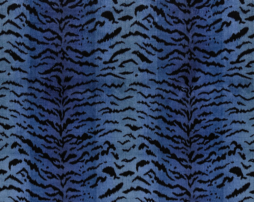Tigre | Silk Blues & Black SC26167MM0004 by Scalamandre Designer Fabric
