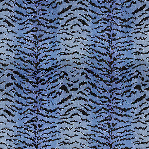 Tigre/Blues & Black Sc 000426167Mma by Scalamandre
 Fabric 69% VISCOSE 18% POLYESTER 13% COTTON USA LIGHT DUTY Horizontal: 30.6" and Vertical: 25" 50" - Fabric Carolina -