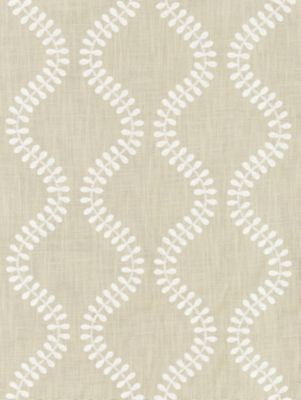 Foglia Embroidery Flax SC271270004 by Scalamandre Designer Fabric BOTANICA 77% COTTON 23% SPUN POLYESTER INDIA LIGHT DUTY Horizontal: 7.625" and Vertical: 8.25" 50 - Swanky Fabrics -