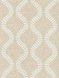 Scalamandre Fabric Foglia Embroidery Flax