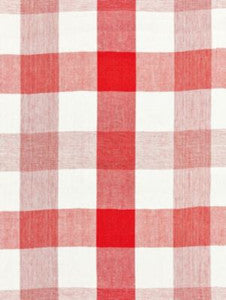 Scalamandre Fabric Westport Linen Plaid Coral