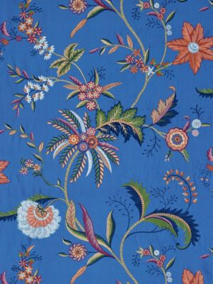Seraphine Embroidered Silk Royal Multi SC273250004 by Scalamandre Fabric THE METROPOLITAN MUSEUM OF ART 55% SILK 45% VISCOSE INDIA LIGHT DUTY Horizontal: 30.7" and Vertical: 25.5" 51 - Fabric Carolina -