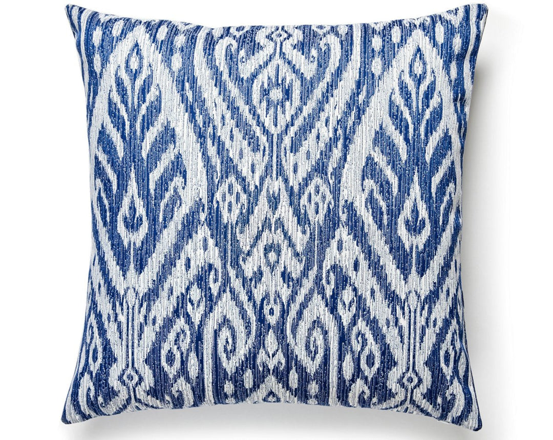 Borneo Ikat Outdoor Pillow 22 X 22 - Indigo SCBORNPILL0004 by Scalamandre Designer Pillow