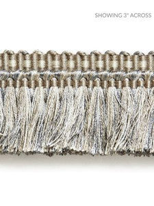 Scalamandre Trim Shimmer Brush Fringe Silver Grey