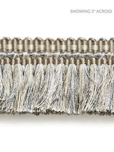 Scalamandre Trim Shimmer Brush Fringe Silver Grey