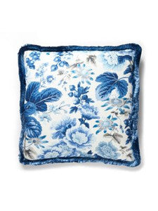 Scalamandre Pillows Highgrove Linen Print Pillow 22 X 22 - Porcelain