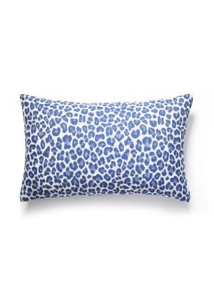 Backyard Bengal Outdoor Pillow 14 X 22 - Cobalt SCLBENGPILL0004 by Scalamandre Designer Pillows 100% UV POLYESTER U.S.A. HEAVY DUTY Horizontal: and Vertical: 0 - Swanky Fabrics -