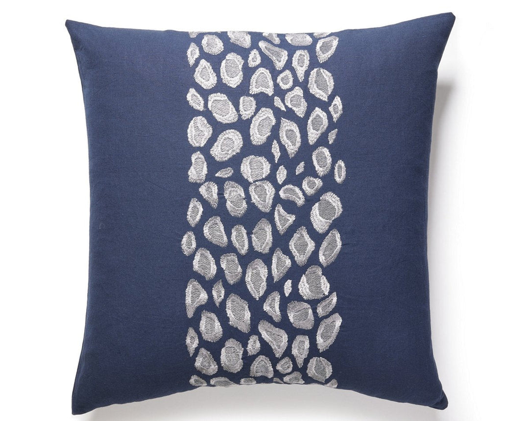 Catwalk Embroidery Pillow 22 X 22 - Midnight SCSDDK272550004 by Scalamandre Designer Pillow