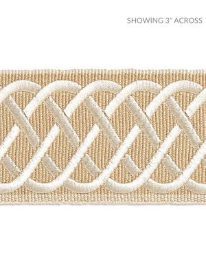 Helix Embroidered Tape Camel SCT32840004 by Scalamandre Designer Trim HAMPTONS TRIMMINGS 77% VISCOSE 23% RAYON CHINA LIGHT DUTY Horizontal: and Vertical: 2 - Swanky Fabrics -