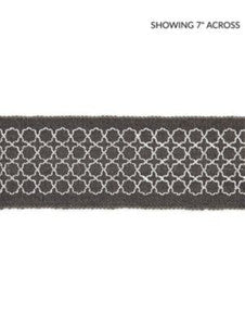 Scalamandre Trim Seville Embroidered Tape Charcoal