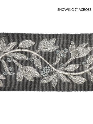<p>Laurel Embroidered Tape Charcoal SCT32920004 by Scalamandre Trim</p><p><strong>Required Minimum Quantity Purchase: Fabrics by the yard 1 YARD MINIMUM </p><p>Book: MODERN LUXURY</p><p>Content: 50% VISCOSE 35% GLASS 15% METALLIC</p><p>Origin: INDIA</p><p>Performance: LIGHT DUTY</p><p>Repeat: Horizontal: 7.5" and Vertical: </p><p>Width: 3.75</p>
