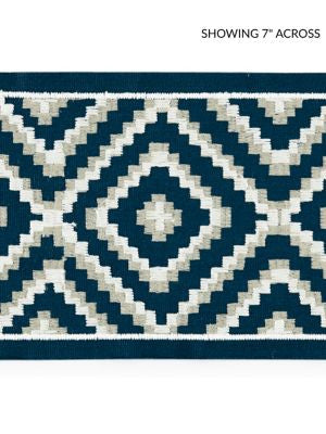 <p>Medina Embroidered Tape Indigo SCT33060004 by Scalamandre Trim</p><p><strong>Required Minimum Quantity Purchase: Fabrics by the yard 1 YARD MINIMUM </p><p>Book: LA BOHEME</p><p>Content: 55% COTTON 37% VISCOSE 8% SPUN POLYESTER</p><p>Origin: INDIA</p><p>Performance: LIGHT DUTY</p><p>Repeat: Horizontal: 5" and Vertical: </p><p>Width: 5.5</p>