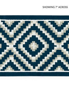 Scalamandre Trim Medina Embroidered Tape Indigo