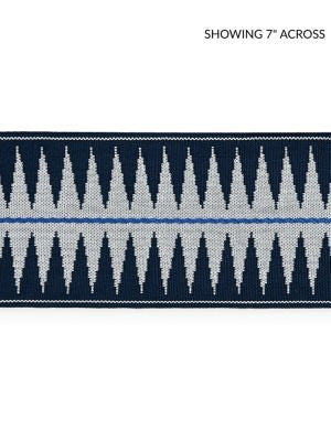 Soleil Tape Indigo SCT33080004 by Scalamandre Designer Trim ISOLA INDOOR / OUTDOOR 100% POLYOLEFIN UNITED KINGDOM HEAVY DUTY Horizontal: .5" and Vertical: 3.5 - Swanky Fabrics -