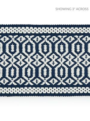 <p>Tulum Diamond Tape Indigo SCT33120004 by Scalamandre Trim</p><p><strong>Required Minimum Quantity Purchase: Fabrics by the yard 1 YARD MINIMUM </p><p>Book: ISOLA INDOOR / OUTDOOR</p><p>Content: 100% POLYOLEFIN</p><p>Origin: UNITED KINGDOM</p><p>Performance: HEAVY DUTY</p><p>Repeat: Horizontal: .5" and Vertical: </p><p>Width: 2.38</p>