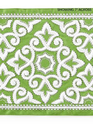 <p>Ornamental Embroidered Tape Jade SCT33200004 by Scalamandre Trim</p><p><strong>Required Minimum Quantity Purchase: Fabrics by the yard 1 YARD MINIMUM </p><p>Book: CHINOIS CHIC</p><p>Content: 51% COTTON 22% VISCOSE 27% POLYESTER</p><p>Origin: INDIA</p><p>Performance: LIGHT DUTY</p><p>Repeat: Horizontal: 6.25" and Vertical: </p><p>Width: 7.5</p>