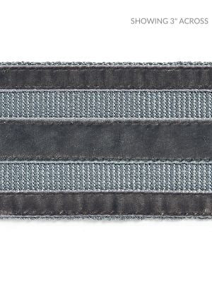 Runway Velvet Tape Shadow SCT33250004 by Scalamandre Designer Trim PACIFICA 80% VISCOSE 20% POLYAMIDE GERMANY LIGHT DUTY Horizontal: 0" and Vertical: 2.25 - Swanky Fabrics -