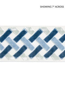 Scalamandre Trim Parquet Velvet Tape Blue Lagoon