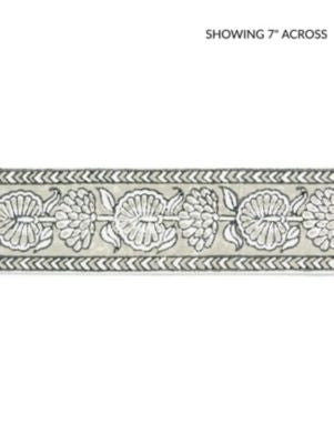 Tulsi Block Print Tape Truffle SCT33280004 by Scalamandre Designer Trim PACIFICA 100% COTTON INDIA MEDIUM DUTY Horizontal: 2.75" and Vertical: 2.25 - Swanky Fabrics -