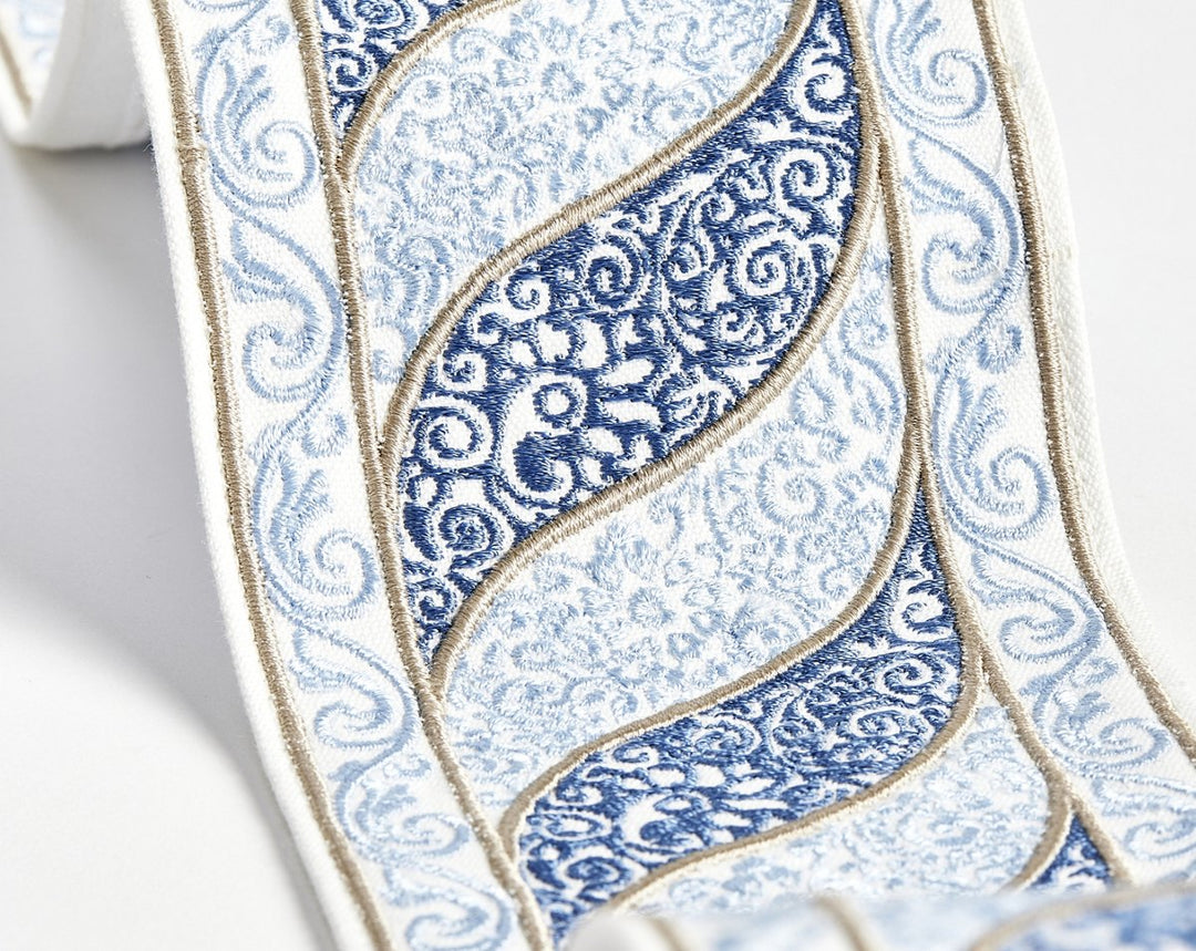 Paisley Embroidered Tape Fountain SCT33400004 by Scalamandre Designer Trim