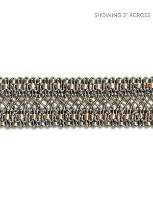 Selena Gimp Braid Mineral SCV12400004 by Scalamandre Designer Trim MODERN LUXURY 47% RAYON 29% COTTON 15% POLYESTER, 5% POLYAMIDE 4% LUREX CHINA LIGHT DUTY Horizontal: and Vertical: 1 - Swanky Fabrics -