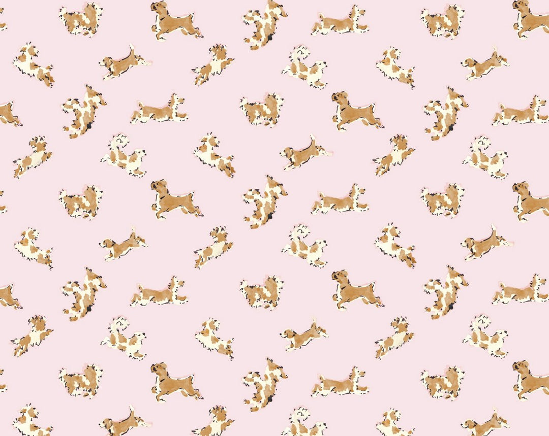 Fete De Chien Ballerina Pink And Honey SCWP88183D0004 by Scalamandre Designer Wallpaper