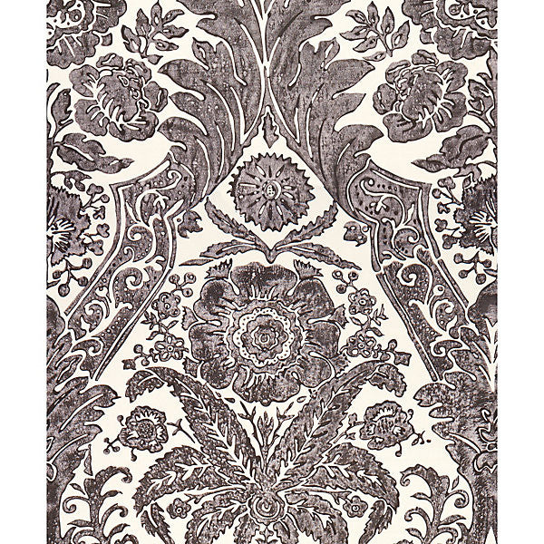 Luciana Damask Print/Graphite Sc 0004Wp88354 by Scalamandre
 Wallpaper UNITED KINGDOM Horizontal: 43.75" and Vertical: 27" 56" - Fabric Carolina -