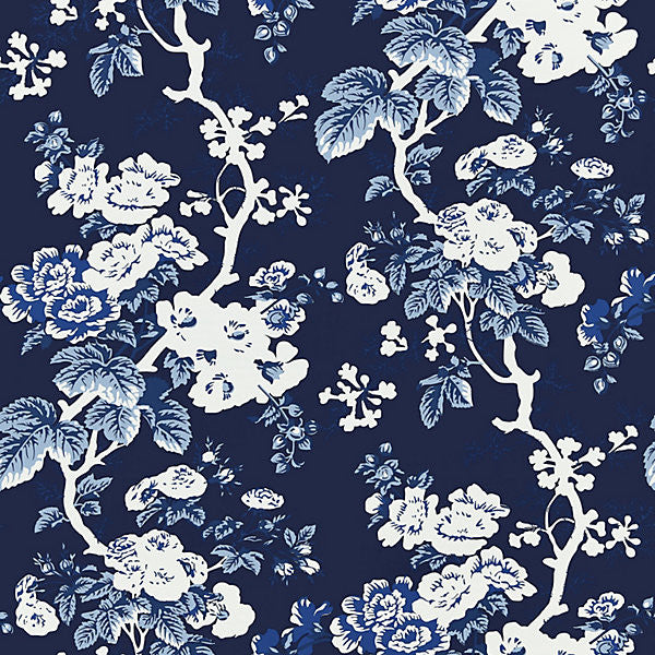 Ascot Floral Print/Indigo Sc 0004Wp88372 by Scalamandre
 Wallpaper USA Horizontal: 27" and Vertical: 27" 27.25" - Fabric Carolina -