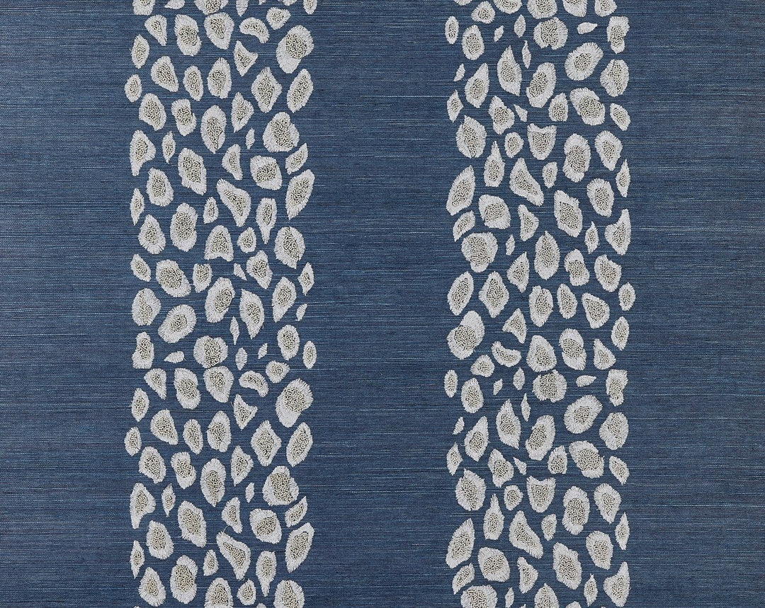 Catwalk Embellished Grasscloth Midnight SCWP884460004 by Scalamandre Designer Wallpaper