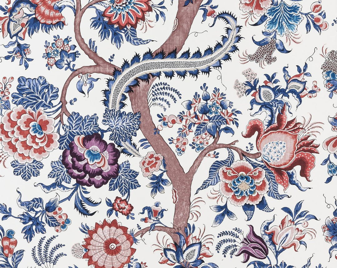 Metropolitan Palampore Red Multi SCWP885610004 by Scalamandre Designer Wallpaper