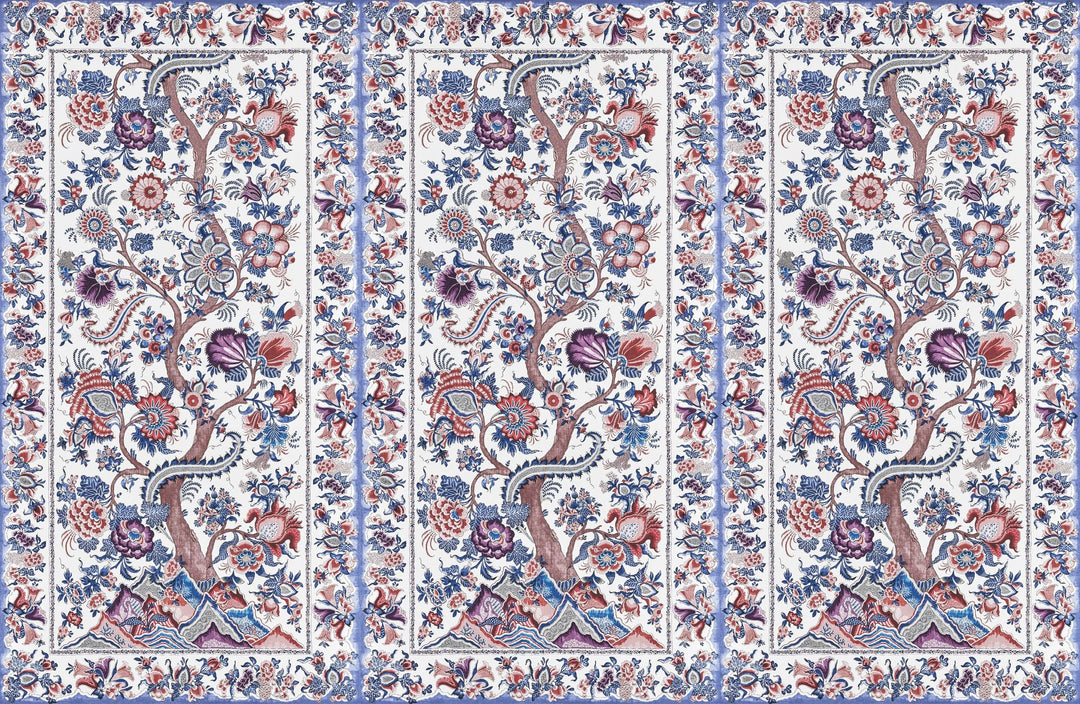 Metropolitan Palampore Mural Red Multi SCWP885670004 by Scalamandre Designer Wallpaper