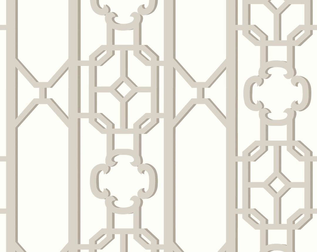 Joanna Fret Taupe SCWP88582D0004 by Scalamandre Designer Wallpaper