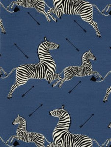 Scalamandre Fabric Zebras | Fabric Denim