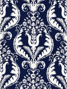 Scalamandre Fabric Primavera Linen Print Navy