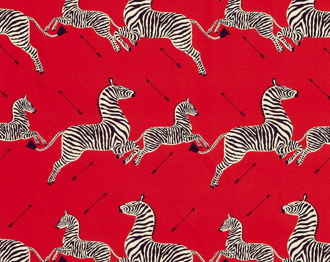 Zebras Petite Masai Red SC166410005 by Scalamandre Designer Fabric